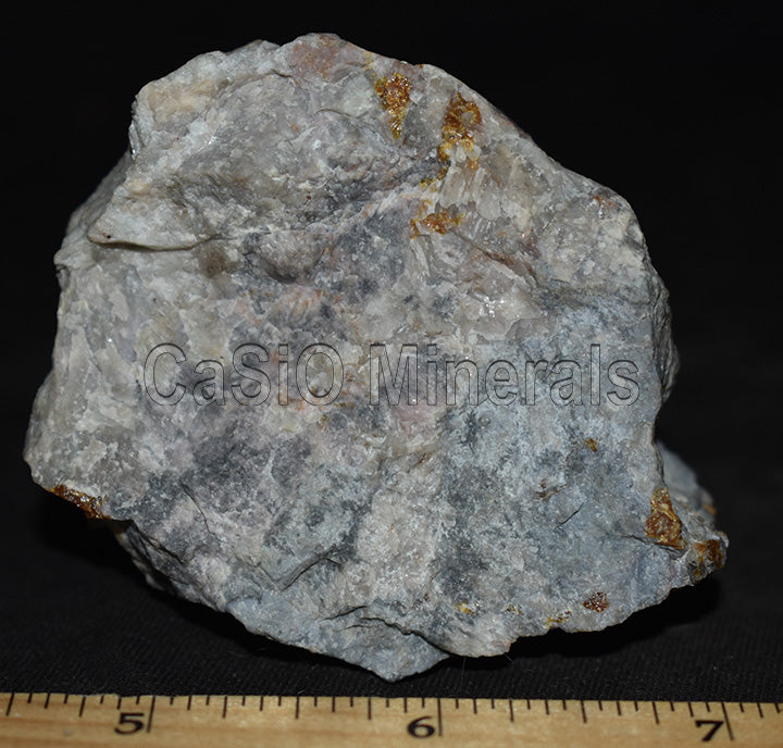 Margarosanite, Axinite, Calcite, Prehnite, Xonotlite, Hyalophane