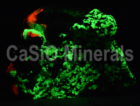Green Willemite, Zincite (NF), Calcite