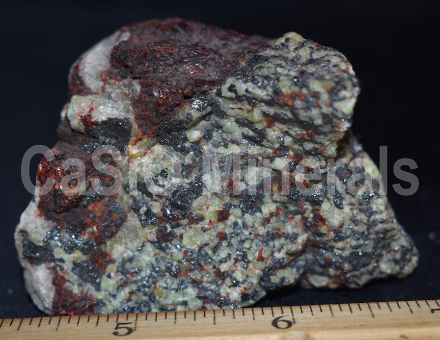 Green Willemite, Zincite (NF), Calcite