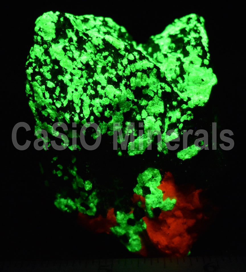 Green Willemite, Zincite (NF), Calcite