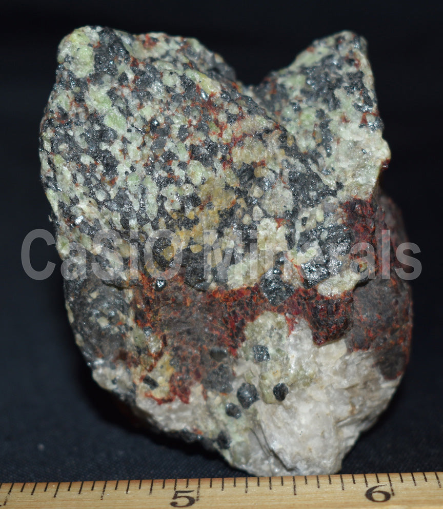 Green Willemite, Zincite (NF), Calcite